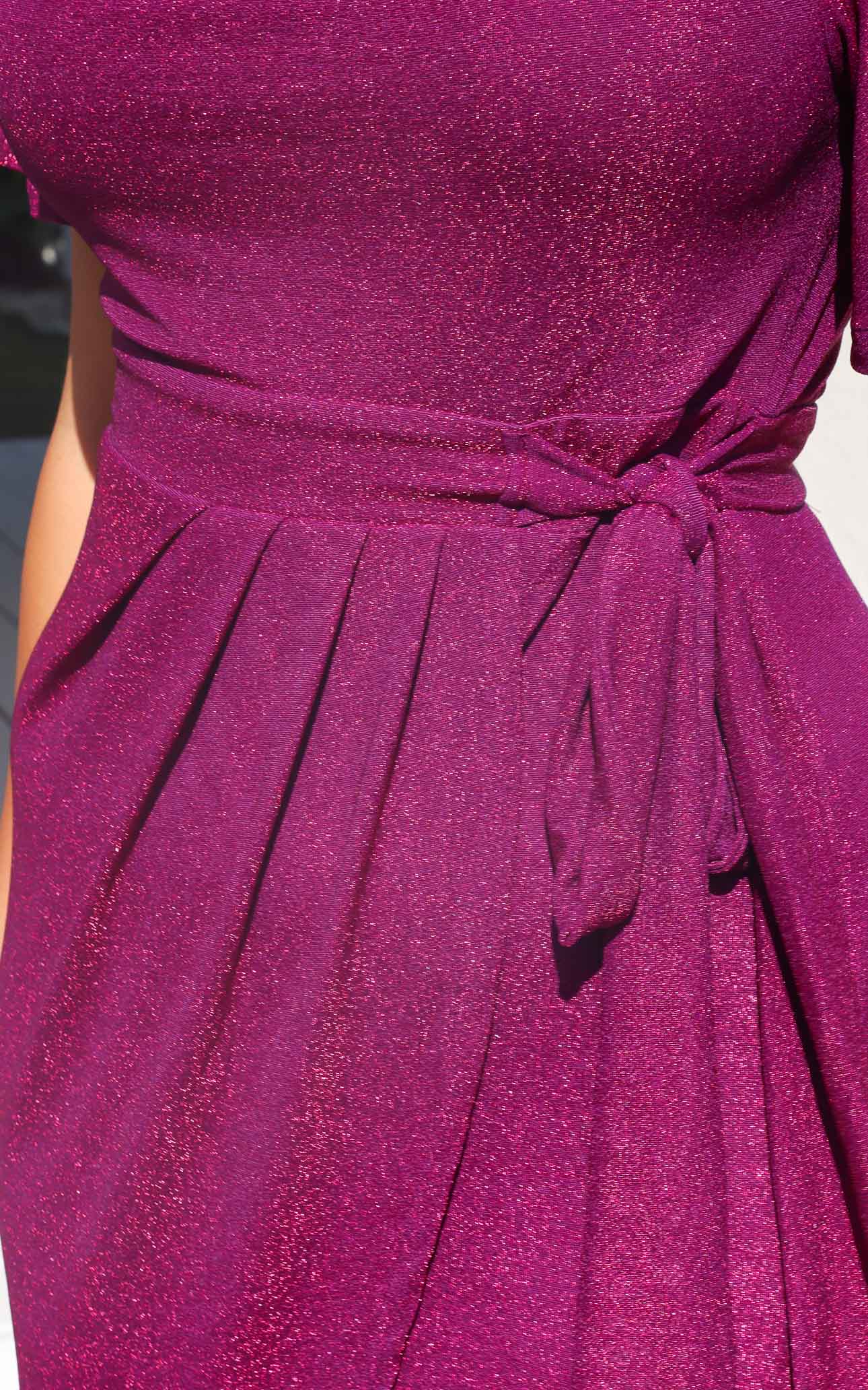 Vernot Midi Dress - Boysenberry Purple Metallic