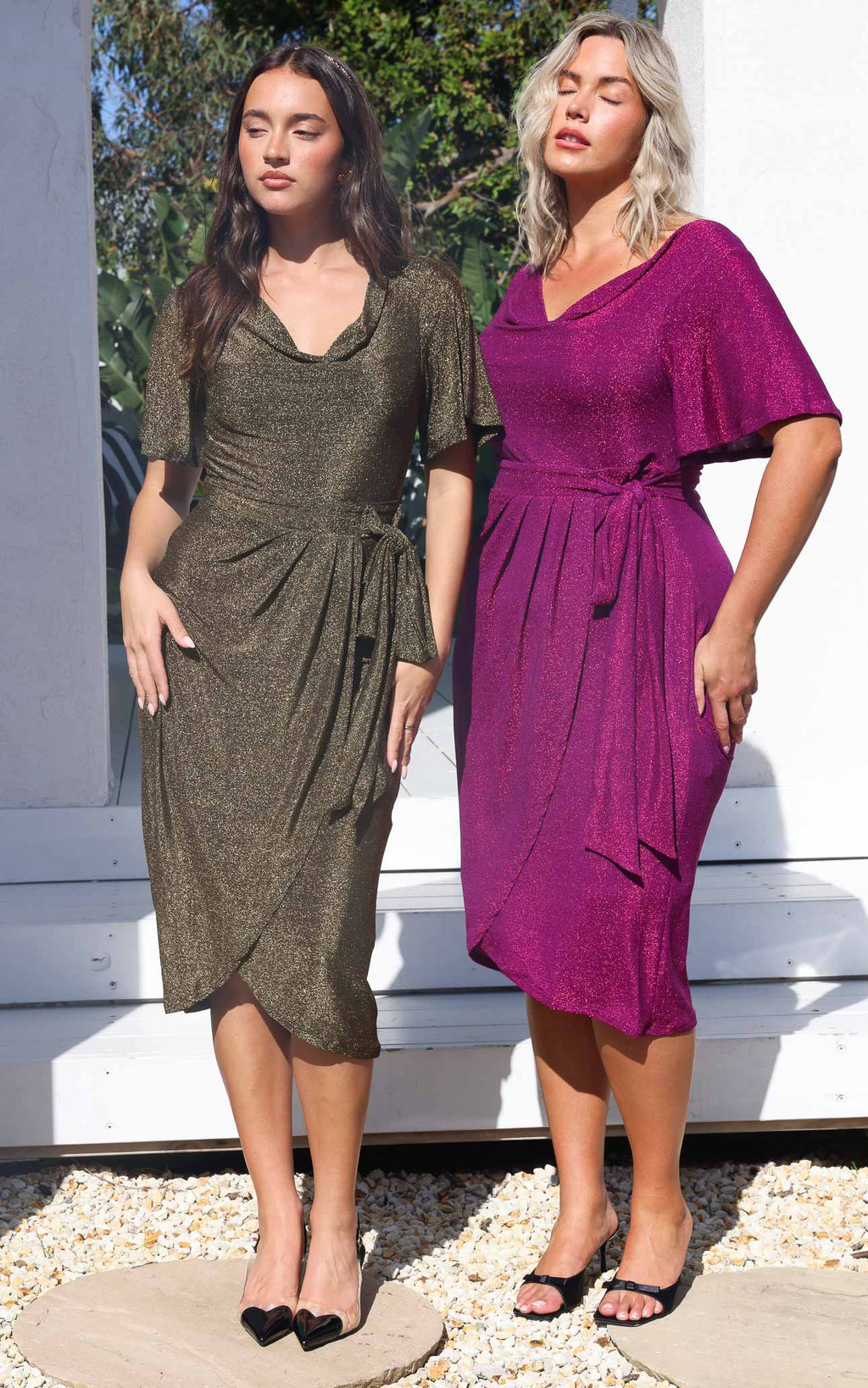 Vernot Midi Dress - Boysenberry Purple Metallic
