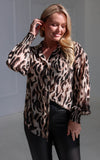 Veronica Shirt Blouse - Abstract Leopard Print