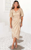 Vernot Dress - Beige Gold