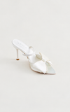 Vincy Bow Mule Heels - White