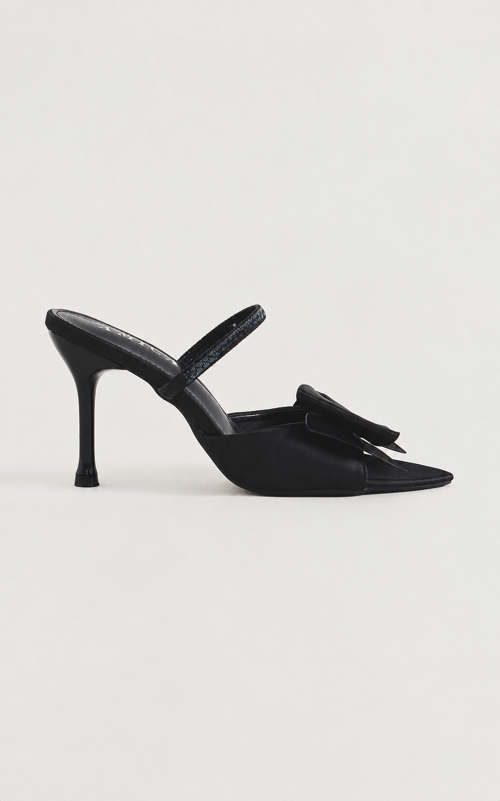 Vincy Bow Mule Heels - Black