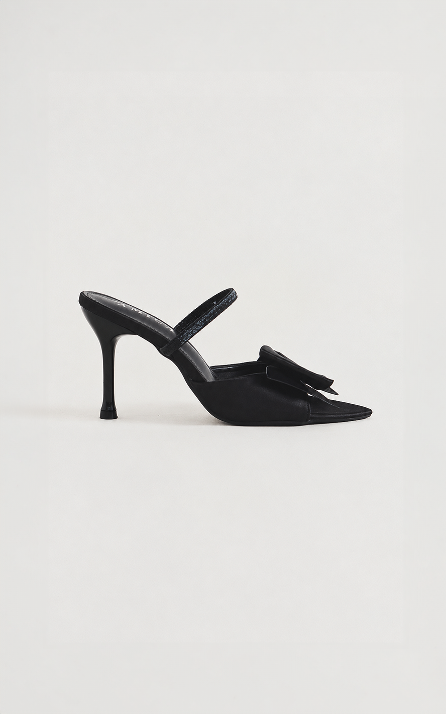 Vincy Bow Mule Heels - Black