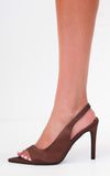 (Preorder) Wesley Slingback Heels - Chocolate Brown