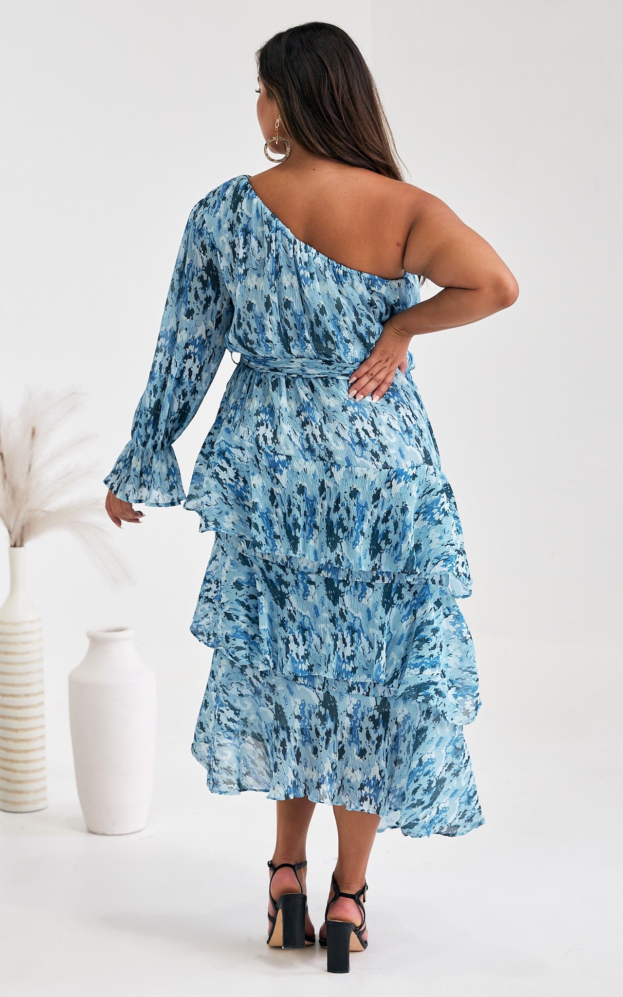 Willow Long Sleeve Maxi Dress - Blue Print