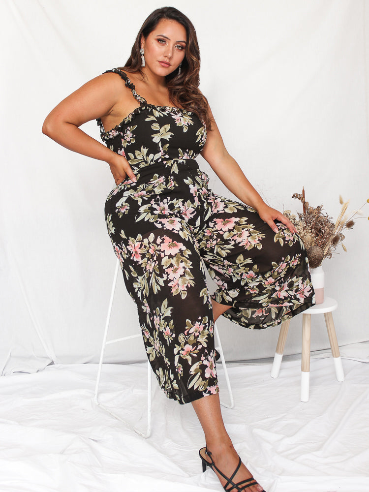 Wynwood Jumpsuit - Black Floral
