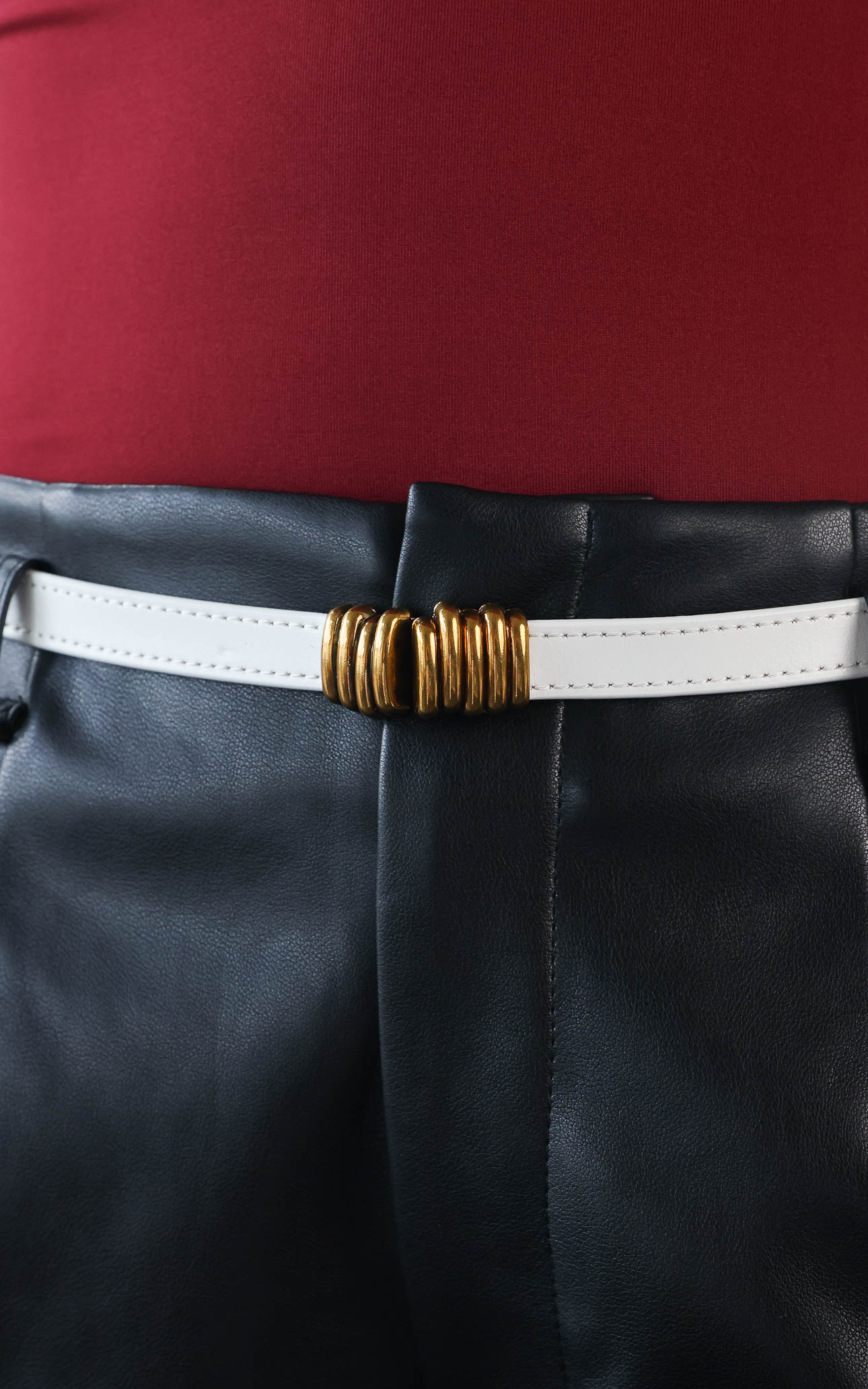 Tennyson Belt - White Ribbed Texture