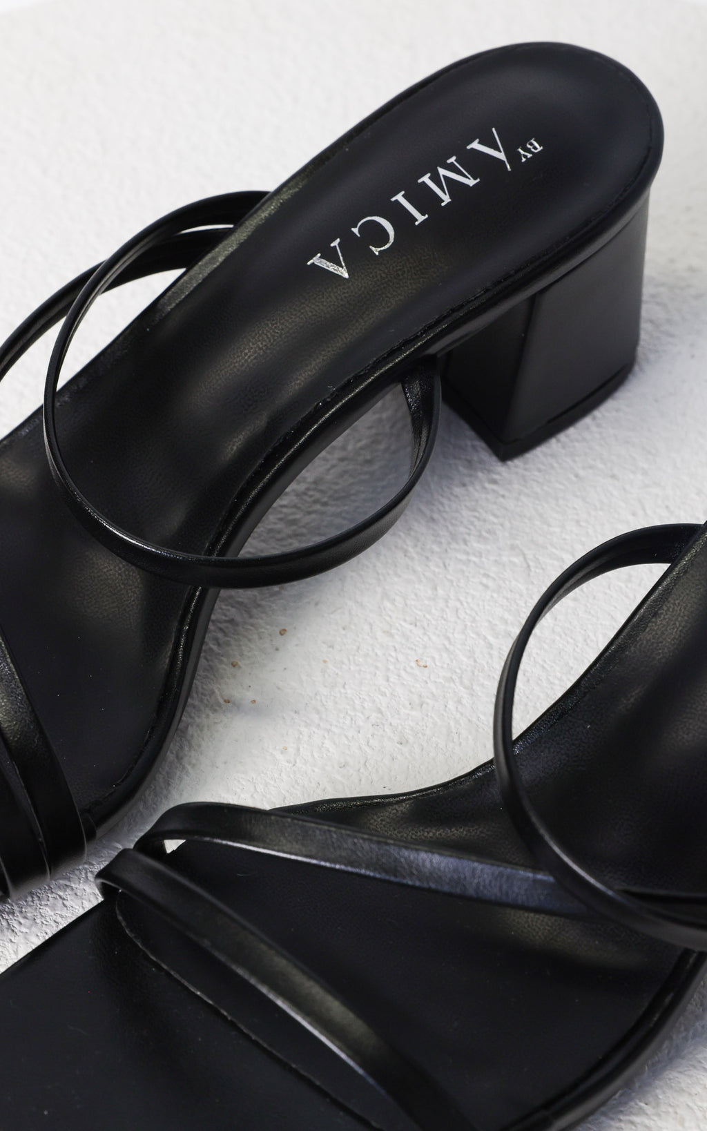 Yora Block Mule Heels - Black