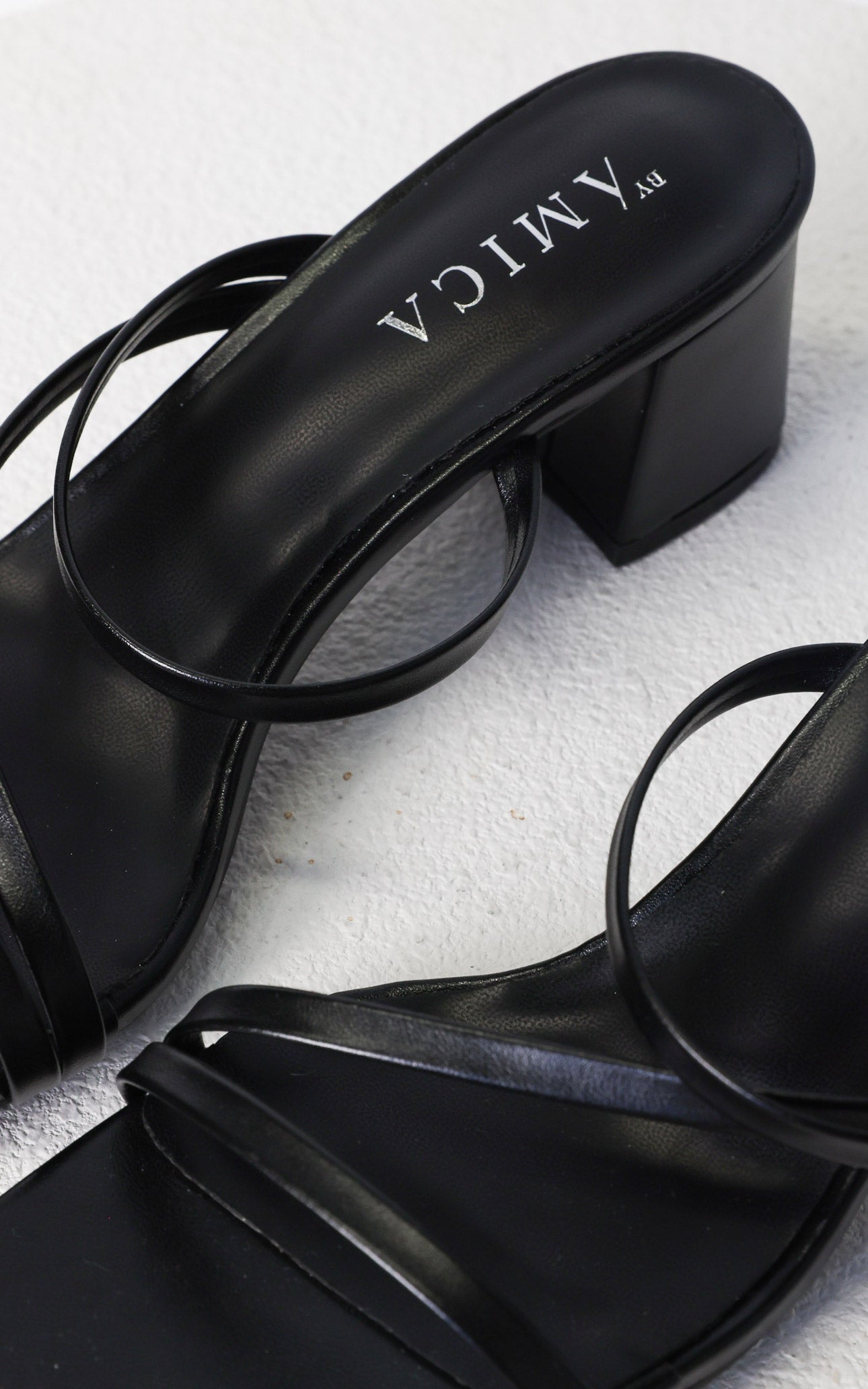 Yora Block Mule Heels - Black