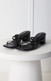 Yora Block Mule Heels - Black