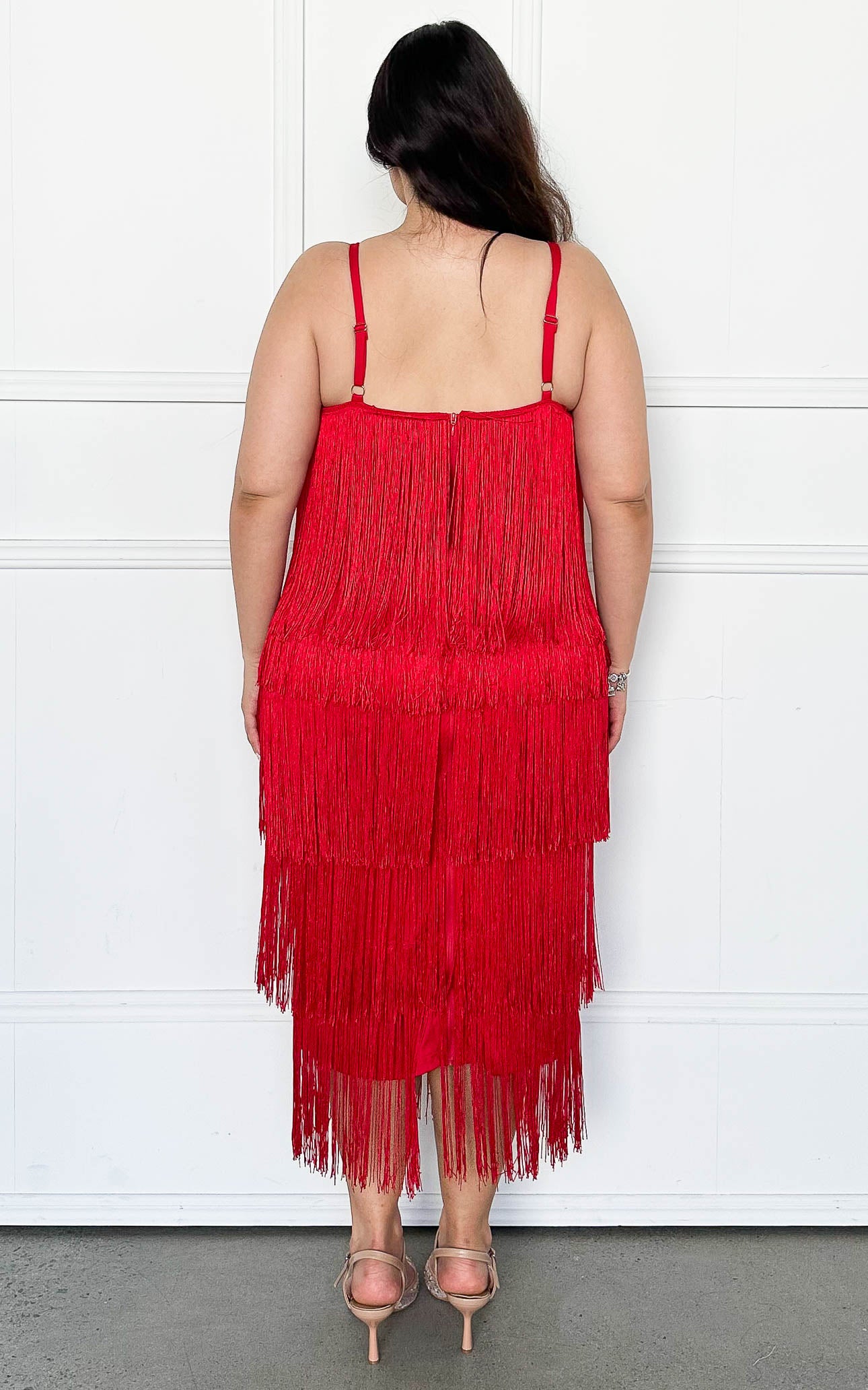 You Found Me Fringe Tassel Maxi Dress - Red