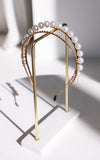 Yuka Double Layered Headband - Gold Pearl Diamante