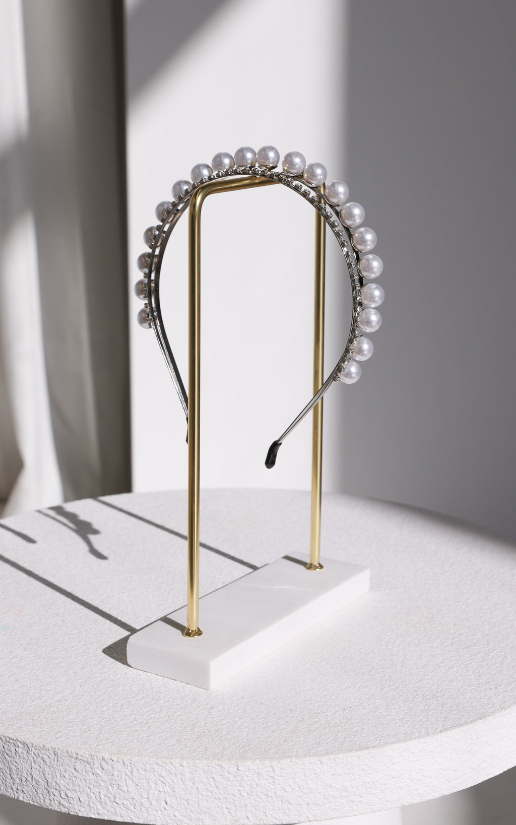 Yuka Double Layered Headband - Silver Pearl Diamante