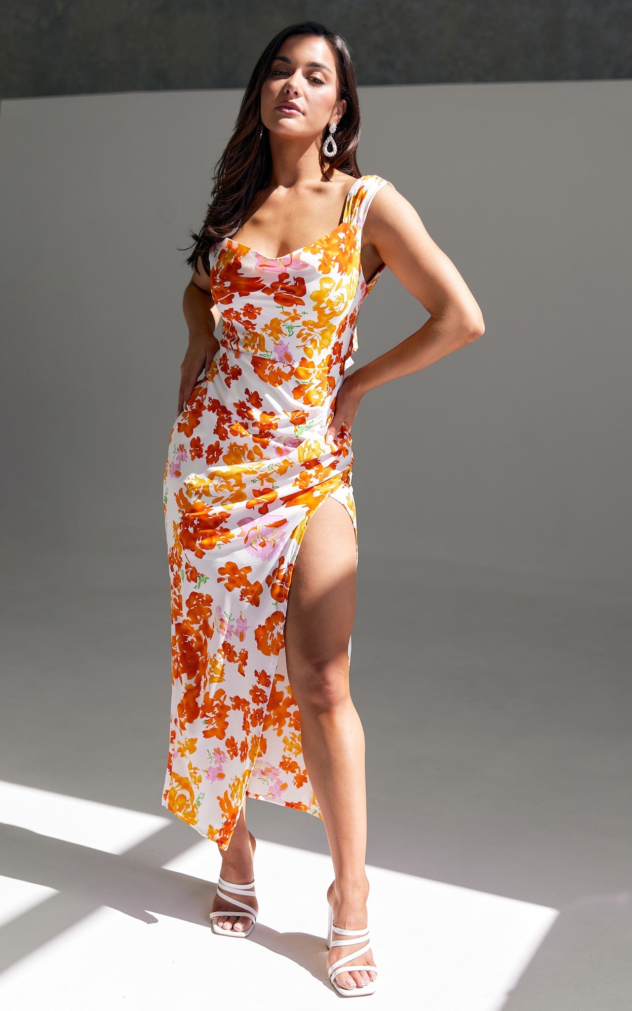 Zamira Maxi Dress - Orange Floral