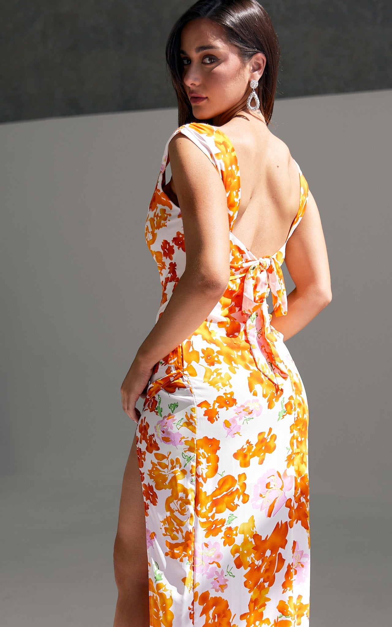 Zamira Maxi Dress - Orange Floral