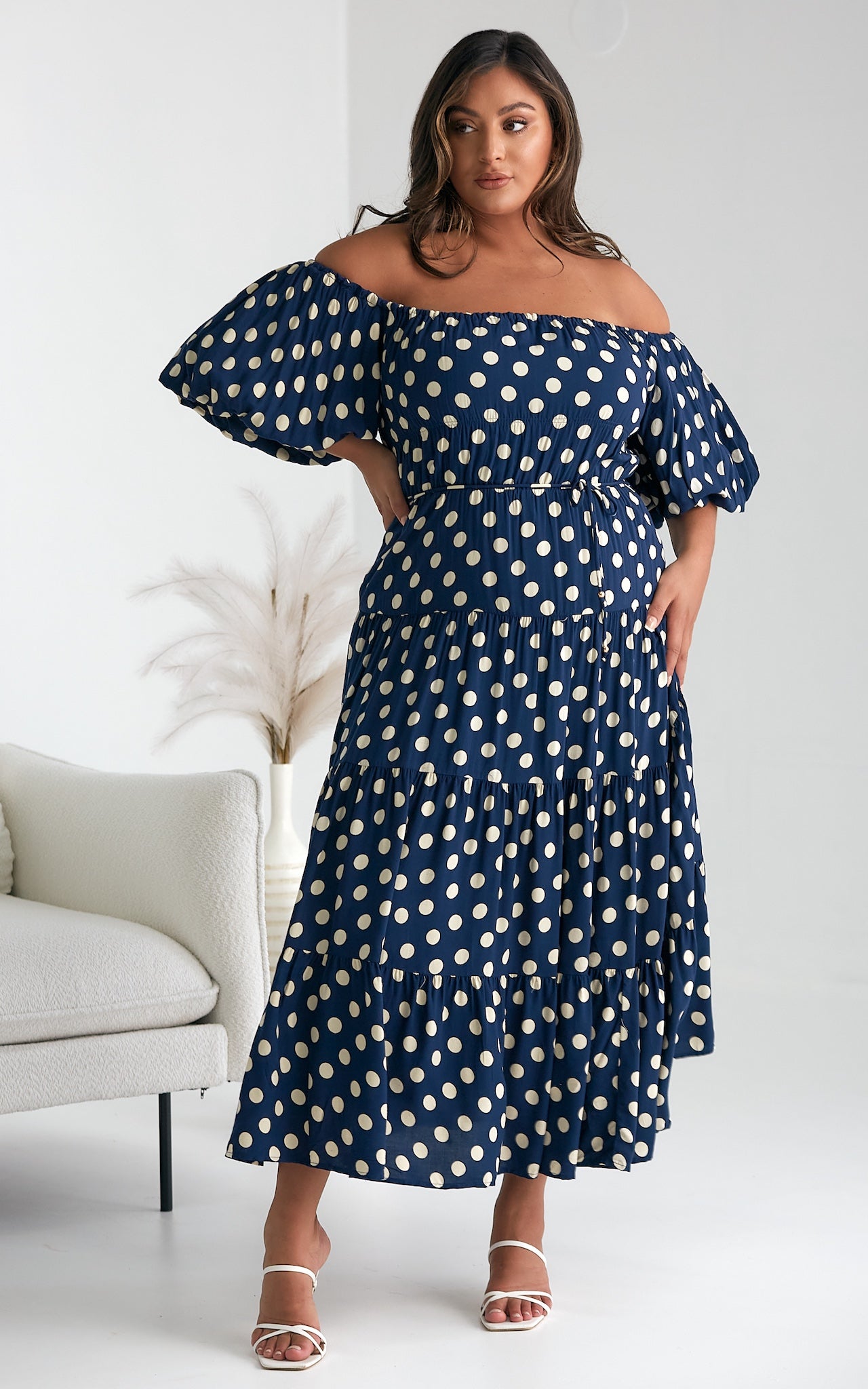 Zanetti Maxi Dress - Navy Polka