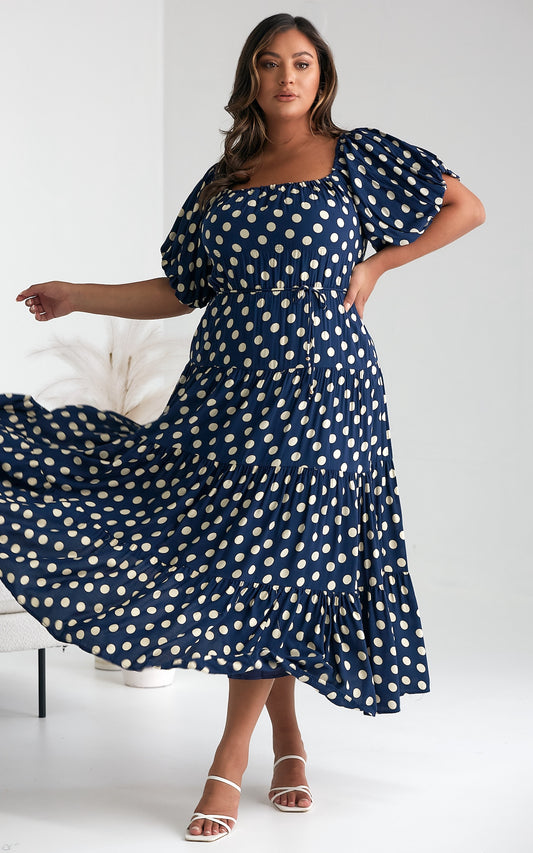 Zanetti Dress - Navy Polka