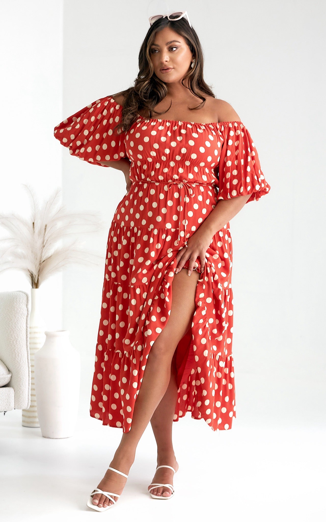 Zanetti Maxi Dress - Orange Polka