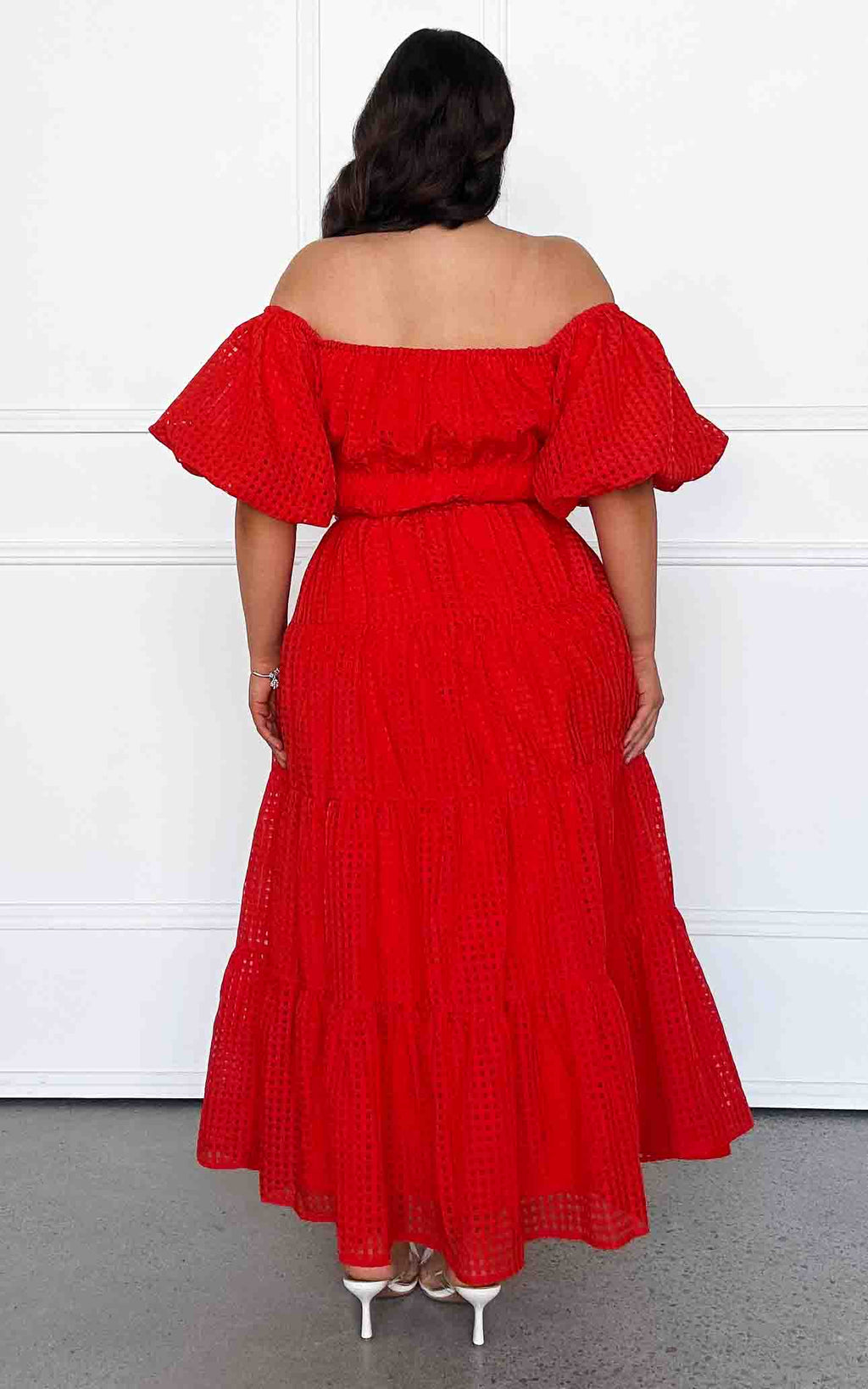Zanetti Maxi Dress - Red Check Organza