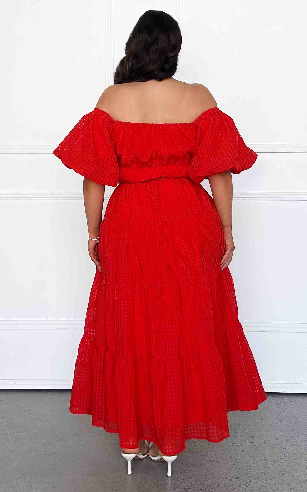 Zanetti Maxi Dress - Red Check Organza