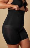 Zaria High Waisted Boning Shapewear Control Shorts - Black