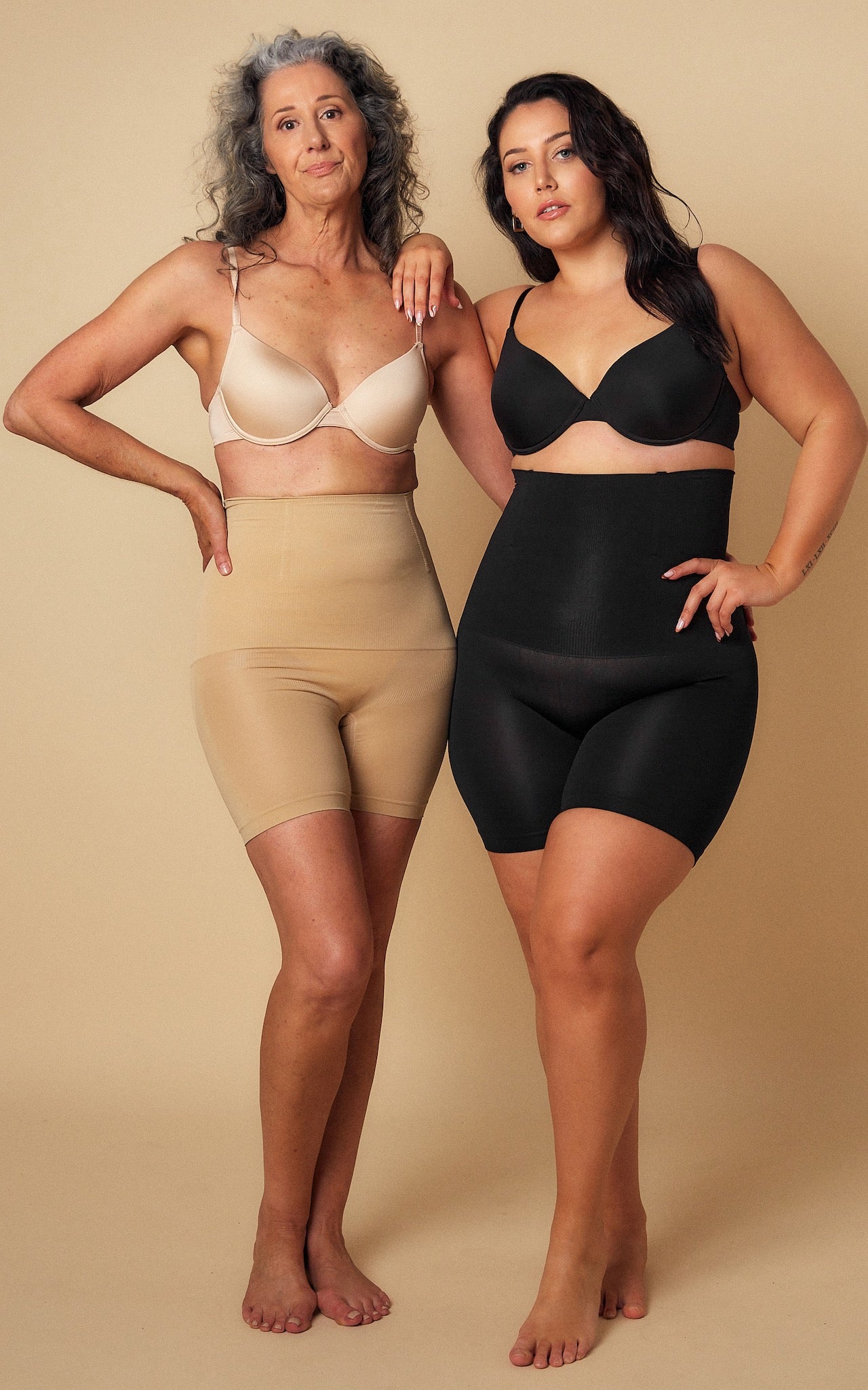 Zaria High Waisted Boning Shapewear Control Shorts - Nude