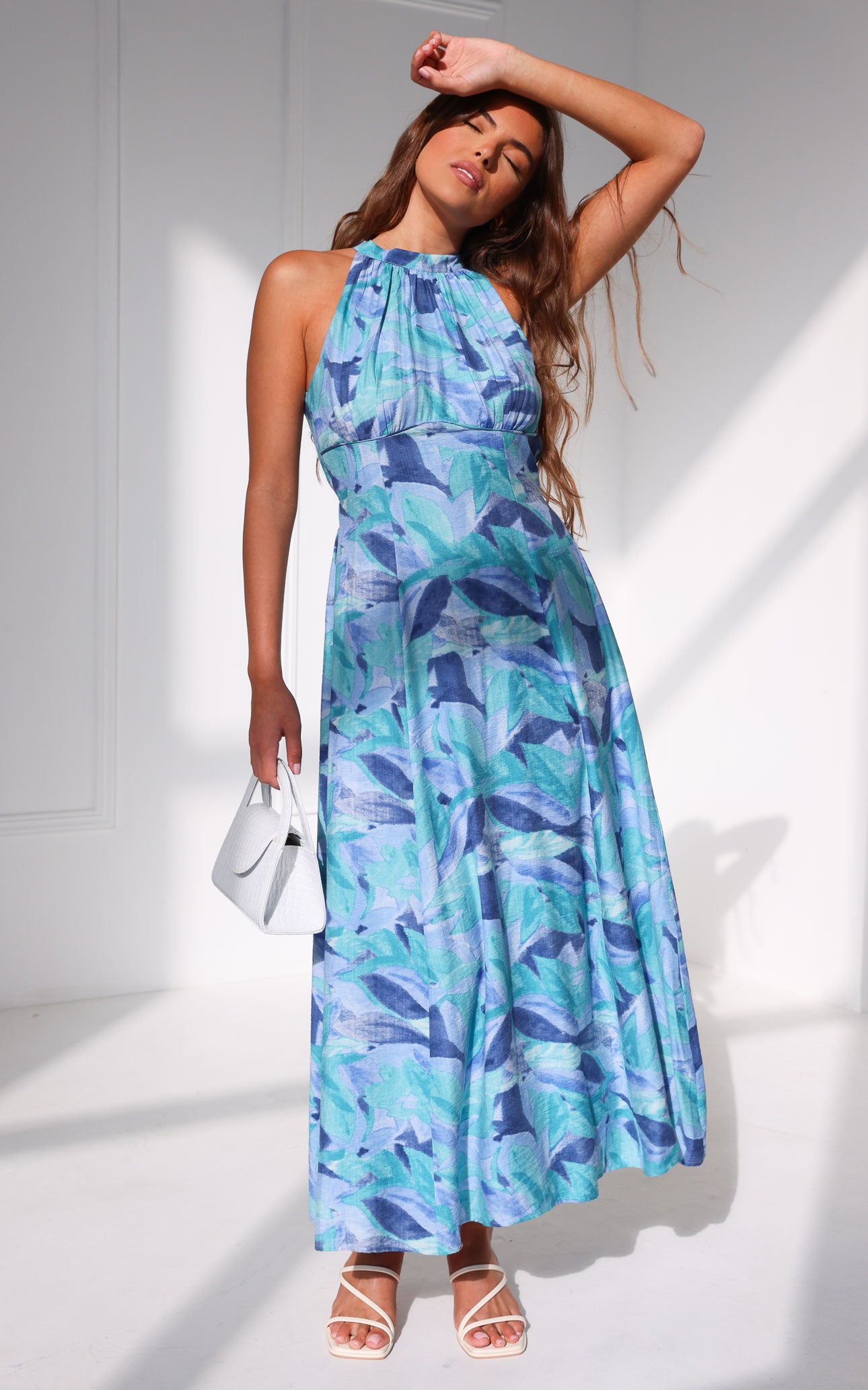 Zariko Maxi Dress - Blue Multi Print