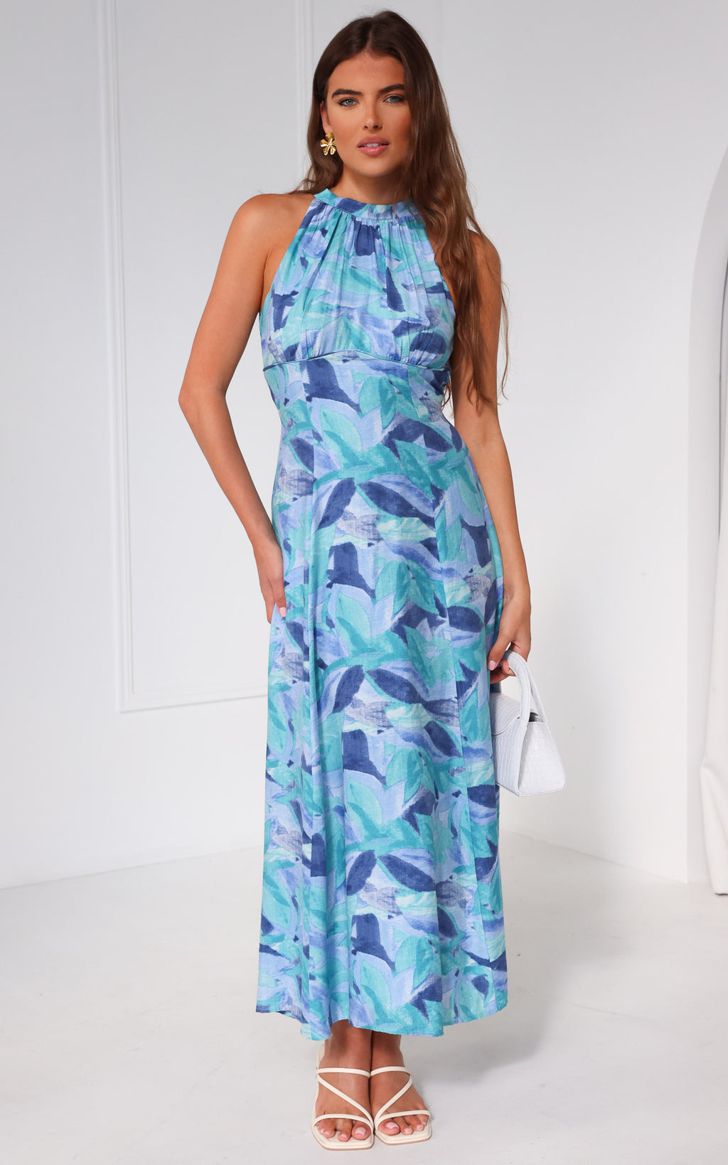 Zariko Maxi Dress - Blue Multi Print