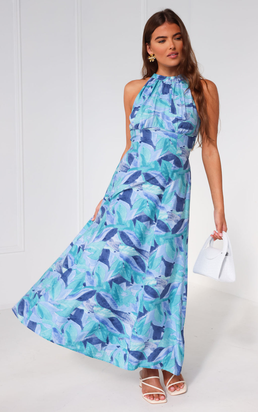 Zariko Maxi Dress - Blue Multi Print
