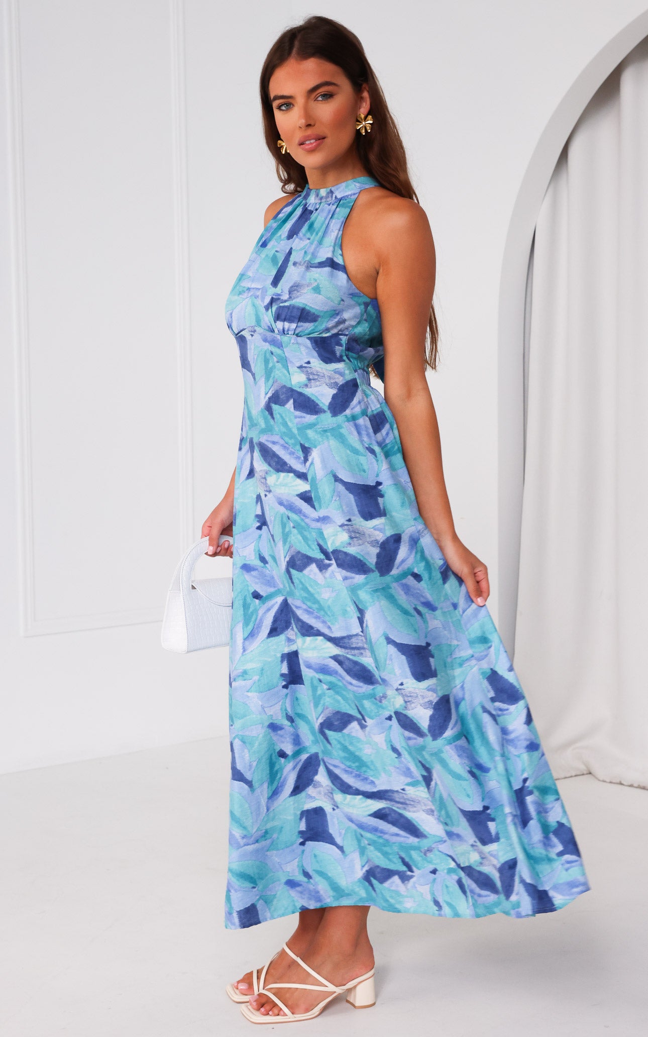 Zariko Maxi Dress - Blue Multi Print