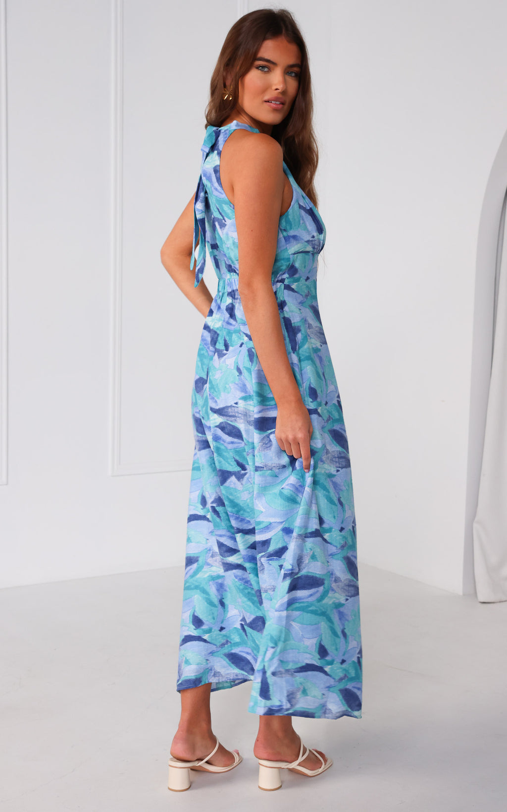 Zariko Maxi Dress - Blue Multi Print