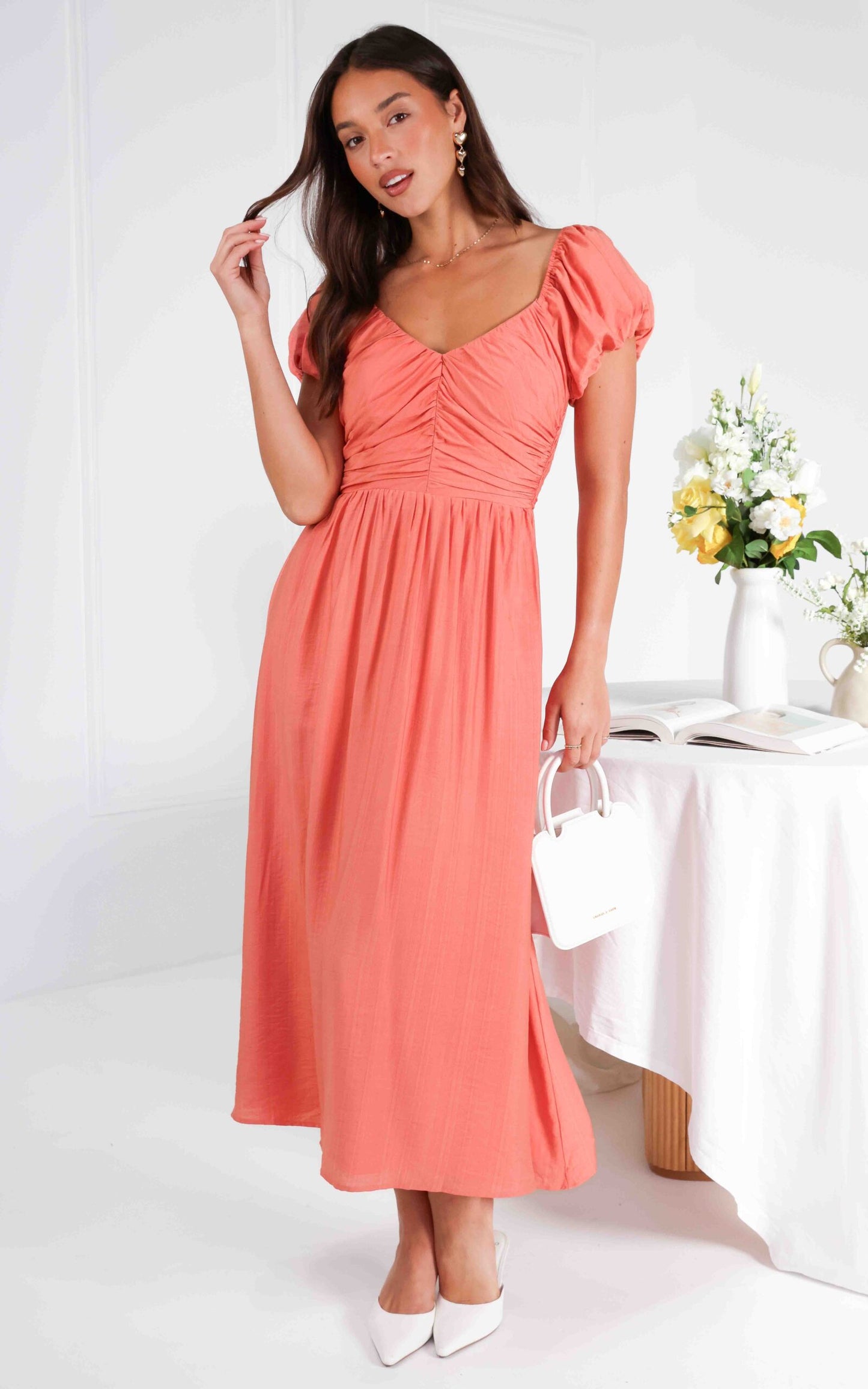 Zaroni Maxi Dress - Coral