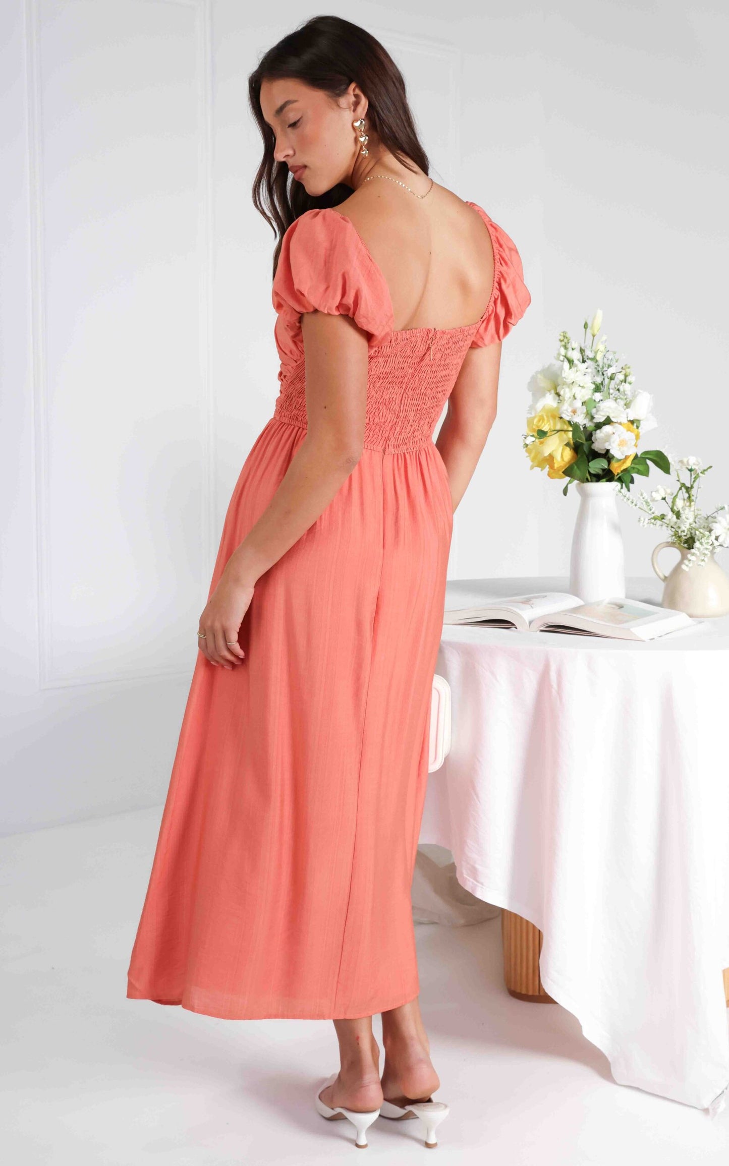 Zaroni Maxi Dress - Coral