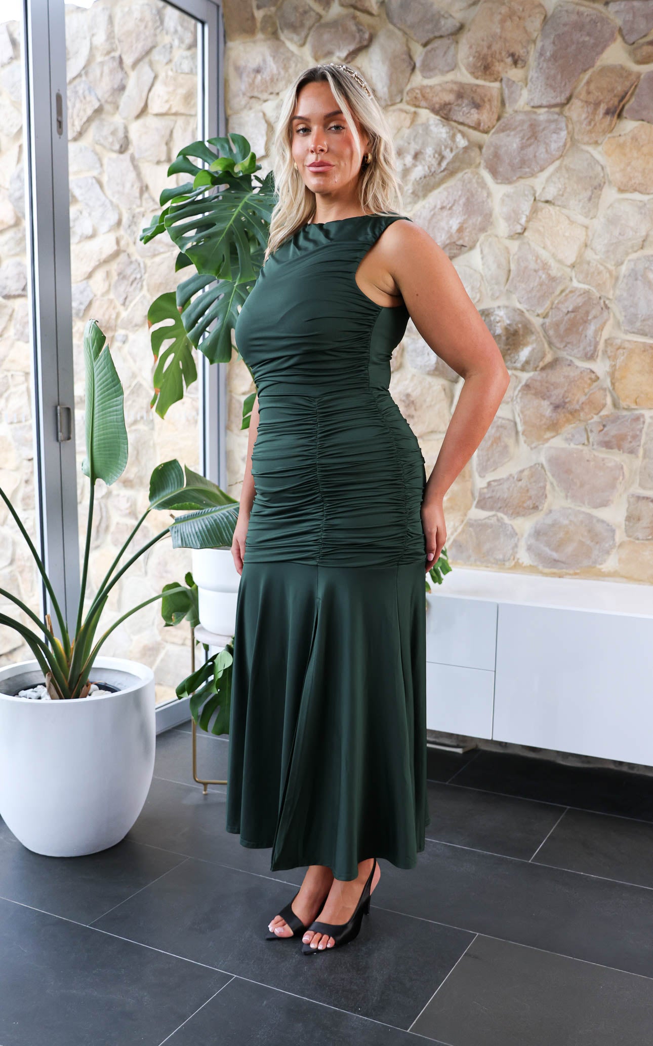 Zaya Maxi Dress - Dark Emerald