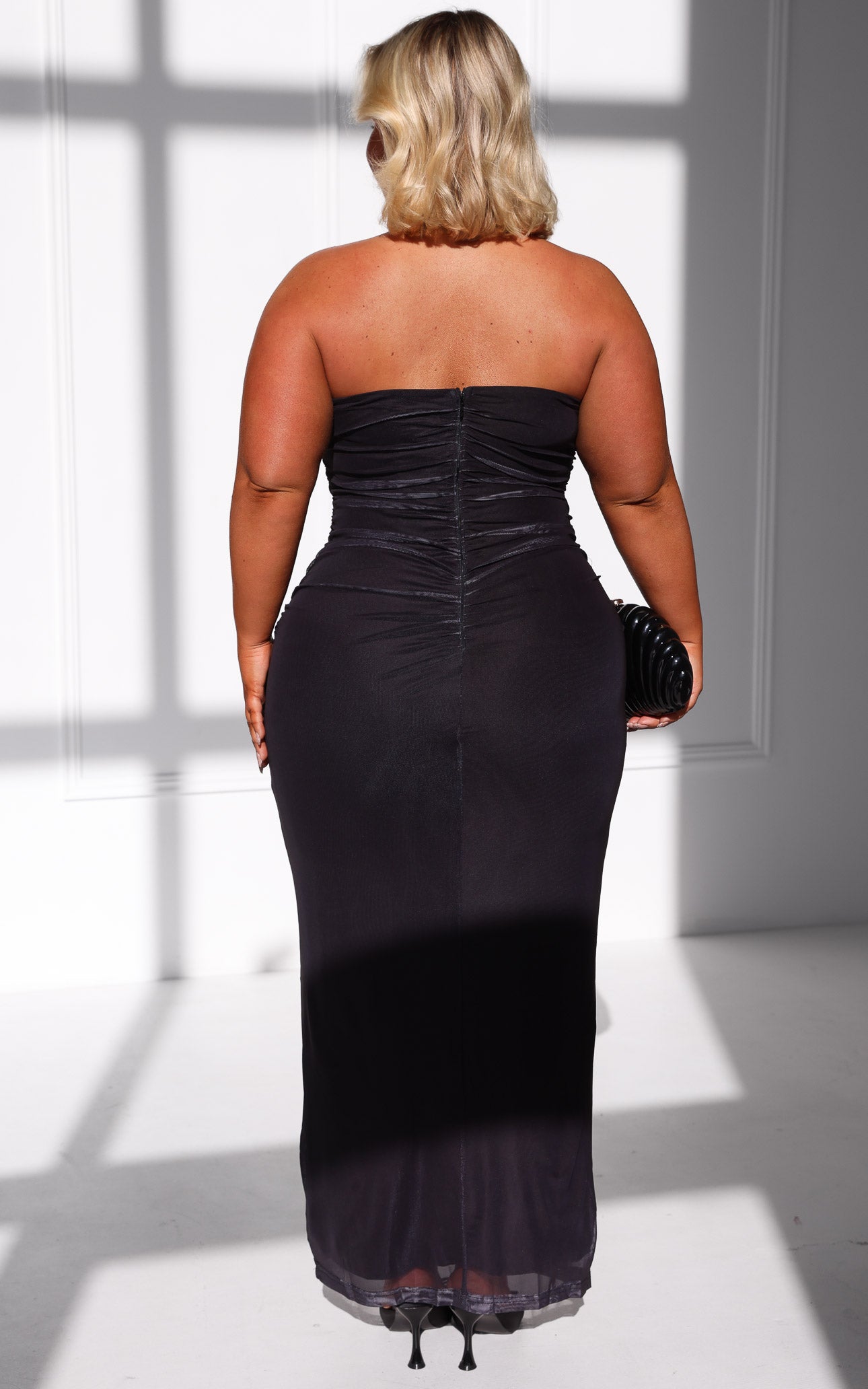 Zephara Mesh Maxi Dress - Black Navy Floral