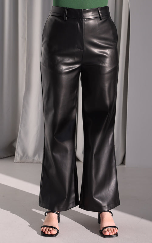 Zarlie Faux Leather Pants - Black