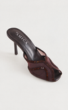 Ziva Mesh Mule Heels - Chocolate Brown Diamante