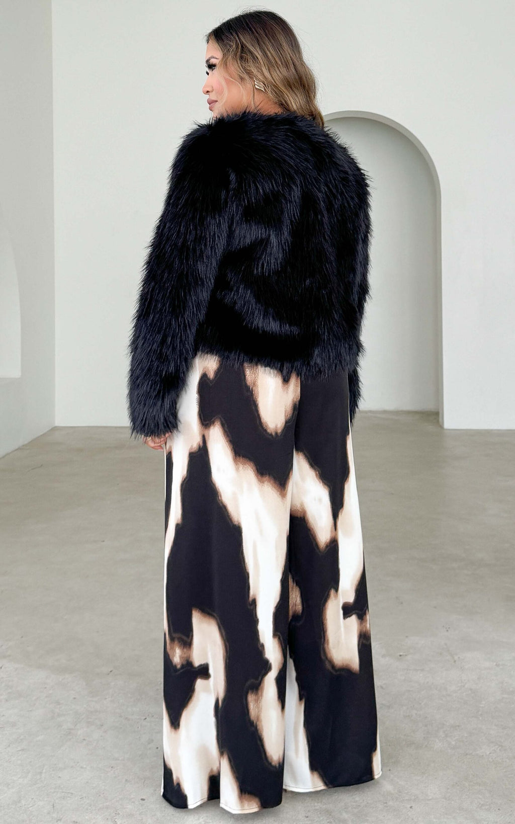 Margot Faux Fur Jacket - Black