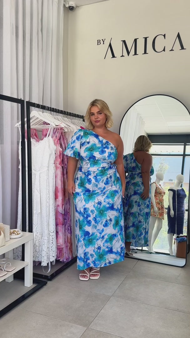 Gia Maxi Dress - Blue Floral