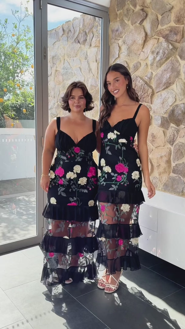 Fiorentina Maxi Dress - Black Floral