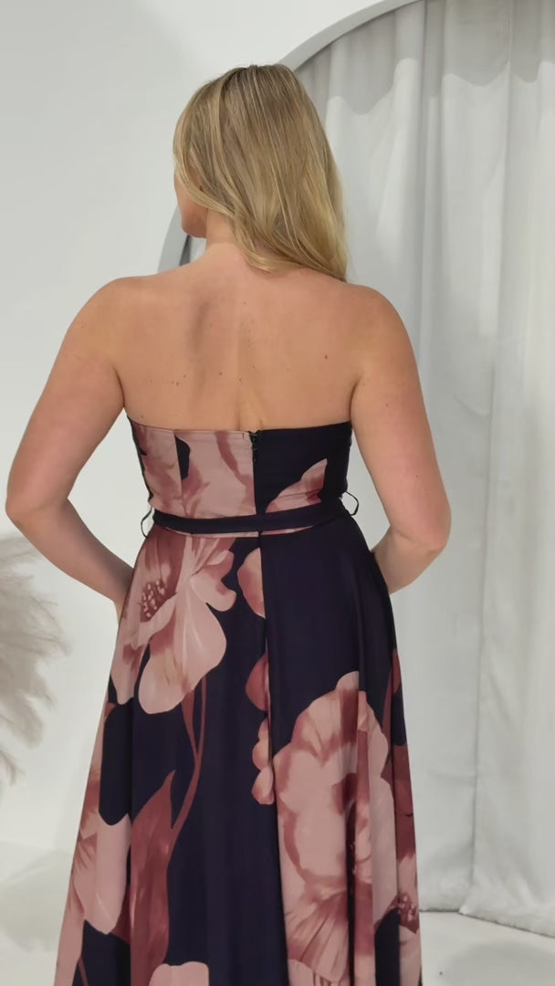 Tamra Maxi Dress - Black Brown Floral