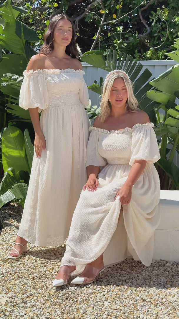 Charlene Maxi Dress - Cream Texture