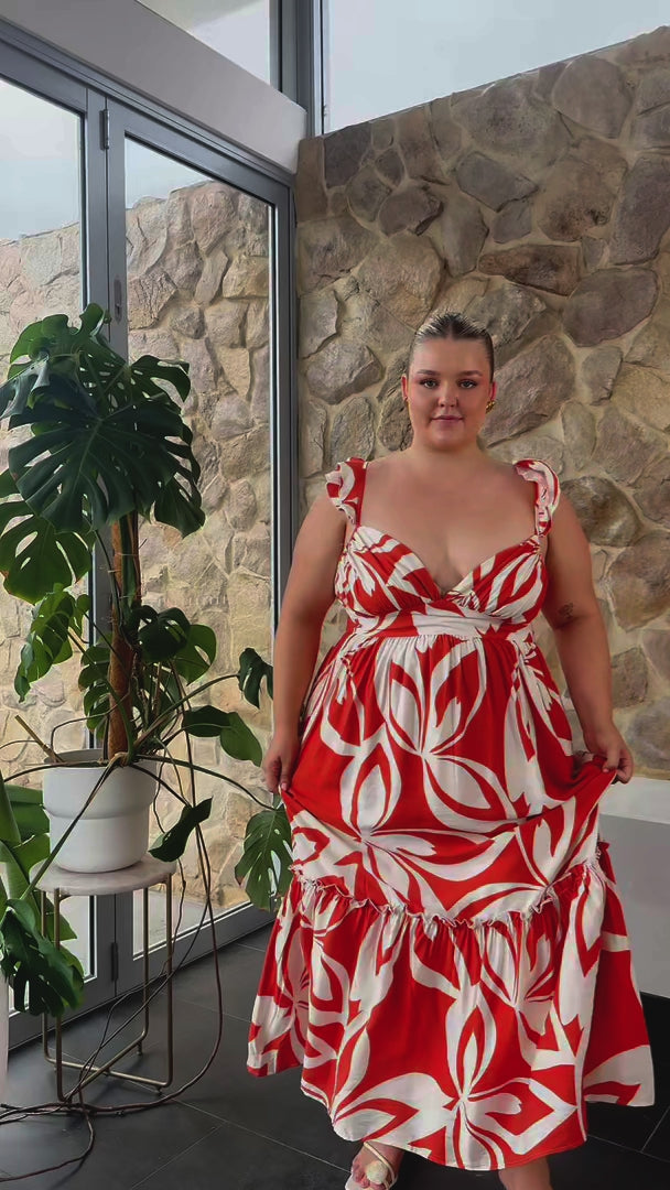 Kai Maxi Dress - Orange Print