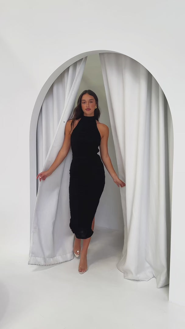 Delvee Midi Dress - Black