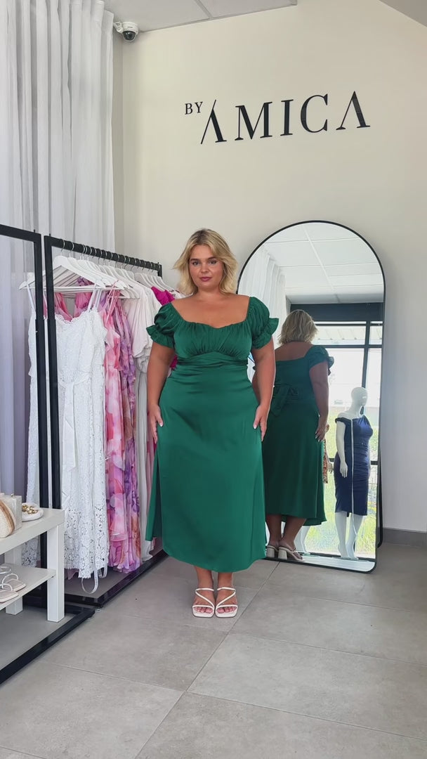 Jolene Midi Dress - Forest Green