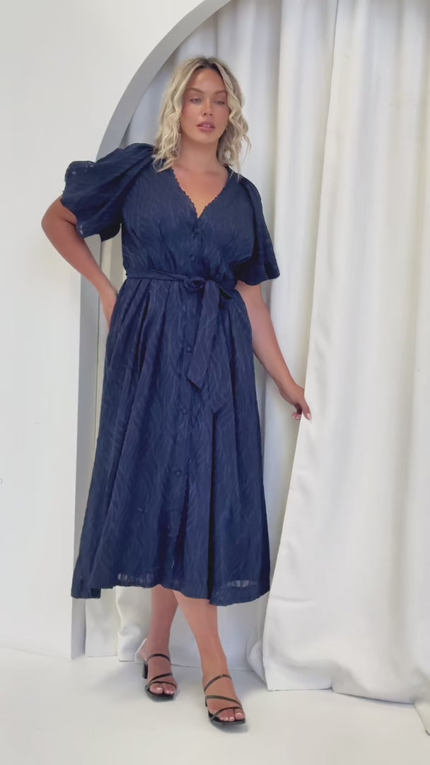 Emory Maxi Dress - Navy Texture