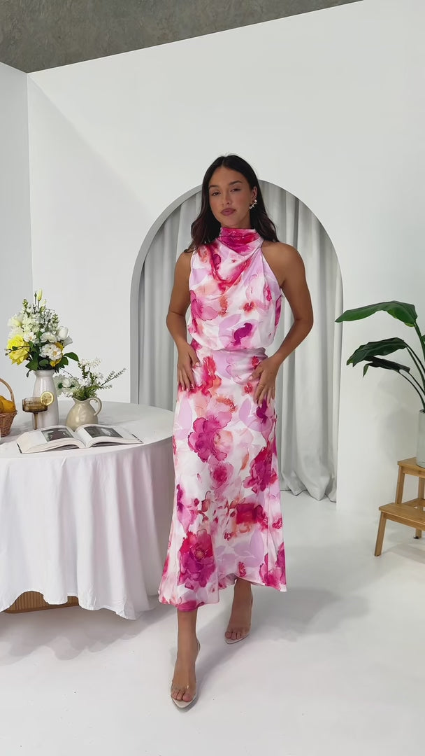 Cobero Maxi Dress - Pink Floral