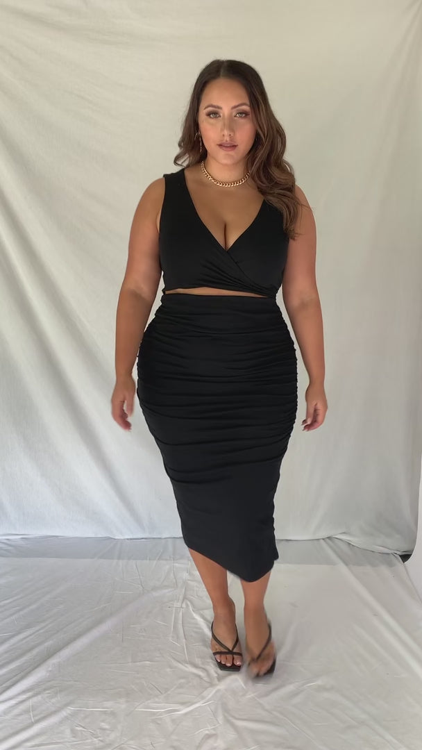Mimi Sleeveless Midi Dress - Black