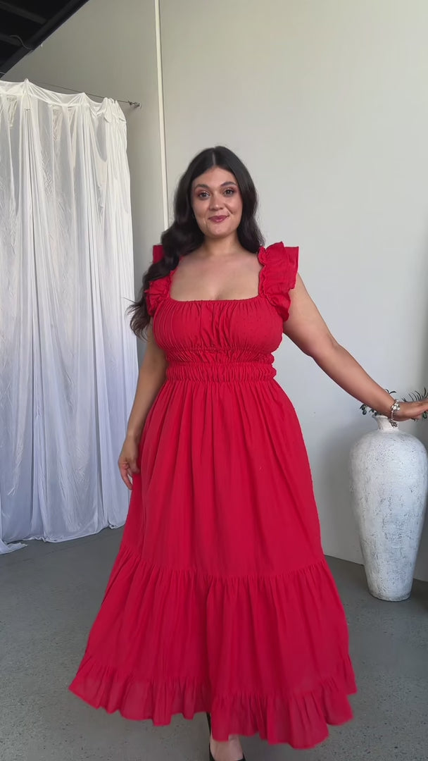 Blaire Maxi Dress - Red Texture