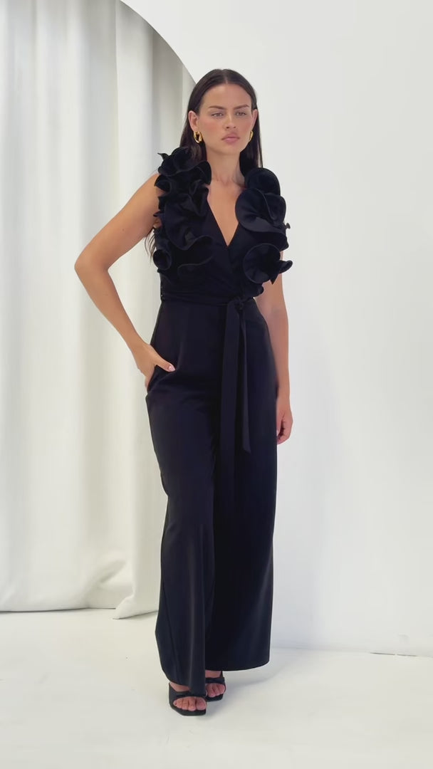 Rosaline Wide Leg Jumpsuit - Black